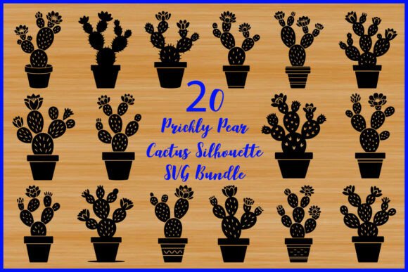 20 Prickly Pear Cactus Silhouette – A Desert-Inspired Design Asset for Digital Sellers