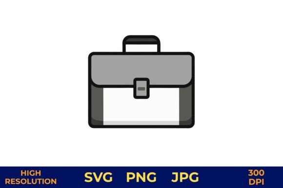 Briefcase Icon Isolated on White: A Versatile Graphic Design Asset for Modern Projects