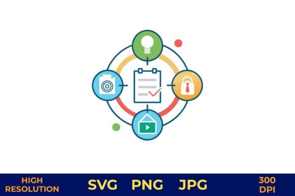 Colorful Contingency Plan Icons: A Practical Graphic Design Asset for Creative Sellers