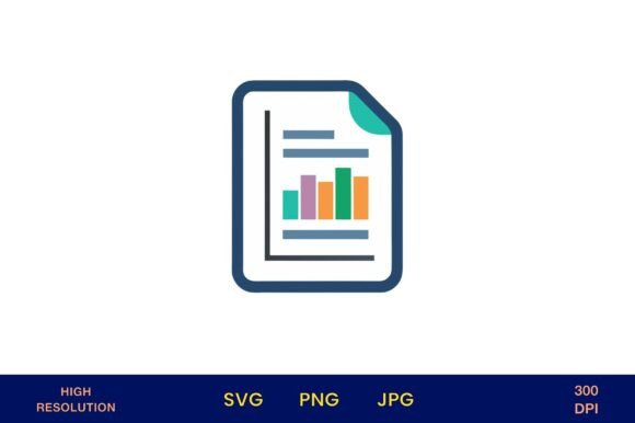 Colorful Report Icon Vector Illustration for Crafting and Handmade Business