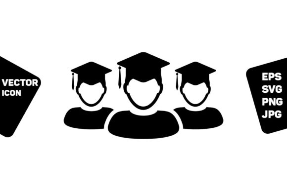 Education Icon Vector Male Group Student: A Modern Design Asset for Branding