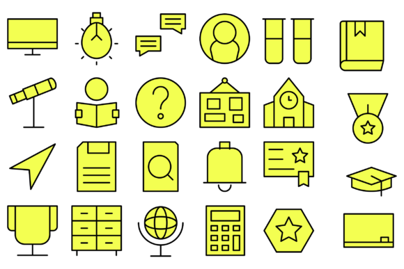 Education School Icons: A Versatile Graphic Design Asset for Modern Branding