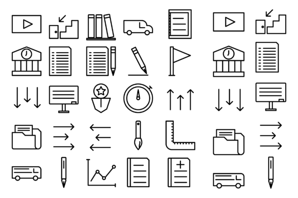 Education School Study Graphics: A Versatile Icon Set for Handmade Creations