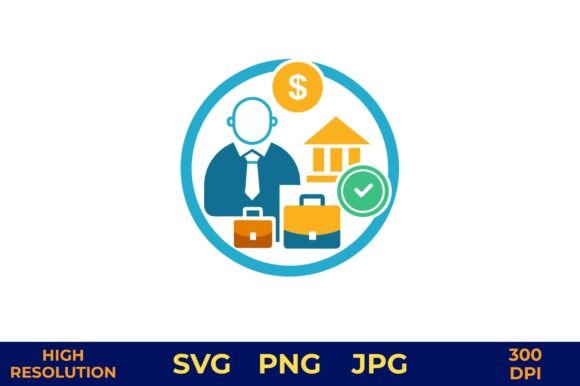 Financial Services and Banking Icon for Embroidery Projects