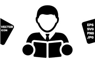Knowledge Icon Vector Male Student: A Modern Graphic Design Asset for Local Business Branding