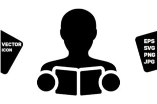 Library Icon Vector Male Student Person: A Versatile Graphic for Local Business Branding