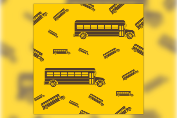 Monochrome School Bus Pattern: A Versatile Graphic for Creative Projects