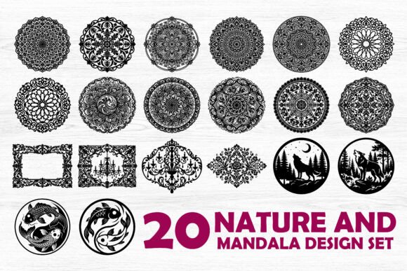 Nature and Mandala Design Set: A Powerful Graphic Asset for Creative Branding