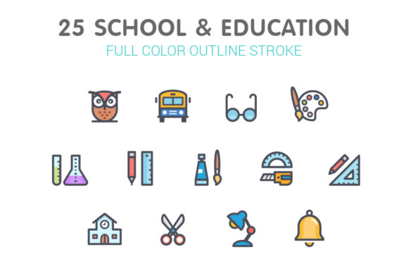 School Education Color Icon: A Versatile Graphic for Small Business Branding