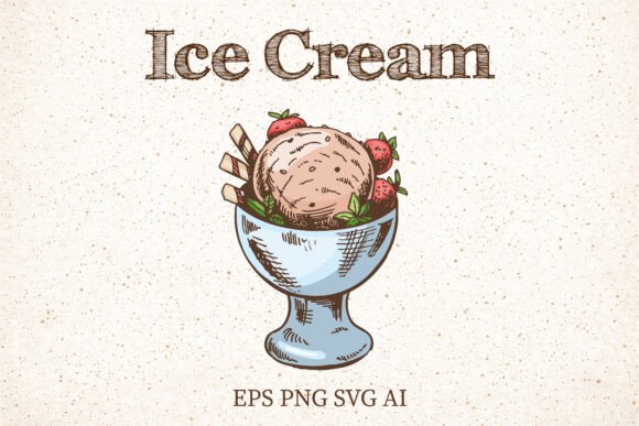 Strawberry Ice Cream Sundae Clipart for Creative Design Projects