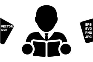 Study Icon Vector Male Student Person – A Versatile Graphic Design Asset for Modern Branding