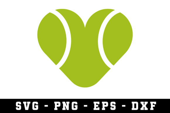 Tennis Ball Heart SVG Cut Files: A Playful Graphic Design Asset for Crafts and Branding