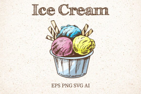 Vintage Ice Cream Cup Clipart: A Sweet Addition to Graphic Design Projects